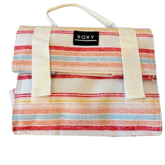 ROXY Striped Insulated Soft Foldable Lunch box Cooler Bag - Picture 1 of 6